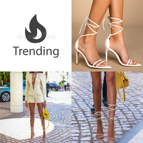 Tan Lace-Up High Heel Sandals - Picture 5 of 9